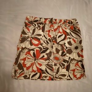 LOFT Tropical print skirt, size 8, cotton, midi length